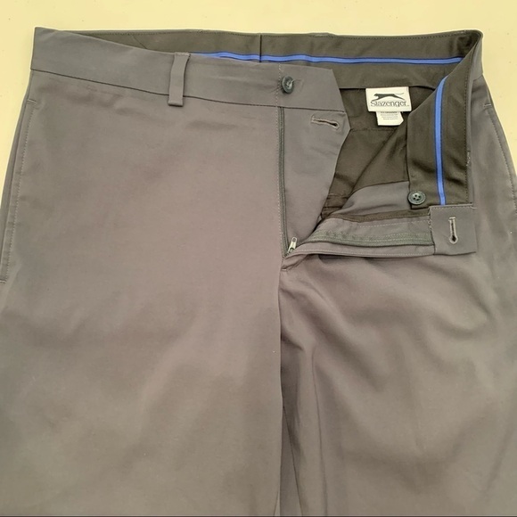 Slazenger Golf Pants Men Black Solid Straight Leg Stretch Polyester 32x32 C Pics - Picture 6 of 9